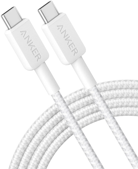 Cavo dati e ricarica USB-C - USB-C Anker 322, 60W, 1,8 m, bianco A81F6G21