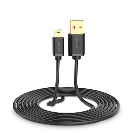 Cavo USB-A - miniUSB per dati e ricarica UGREEN US132, 18W, 1m, nero