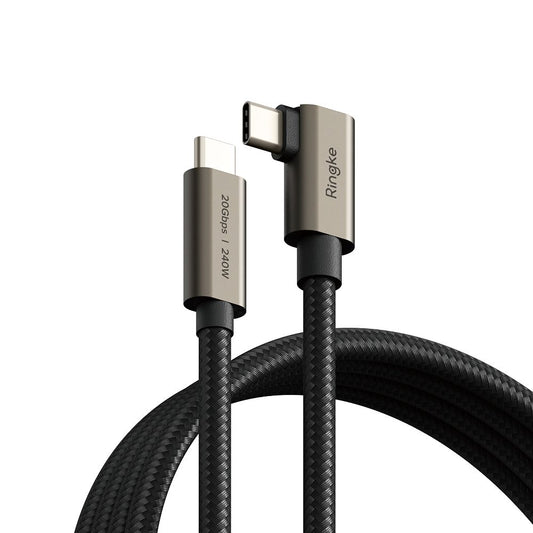 Cavo Dati e Ricarica USB-C - USB-C Ringke 2X2 Angled, 240W, 2m, Nero