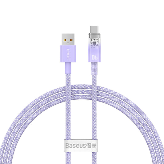 Cavo Dati e Ricarica USB-A - USB-C Baseus Explorer, 100W, 1m, Viola CATS010405