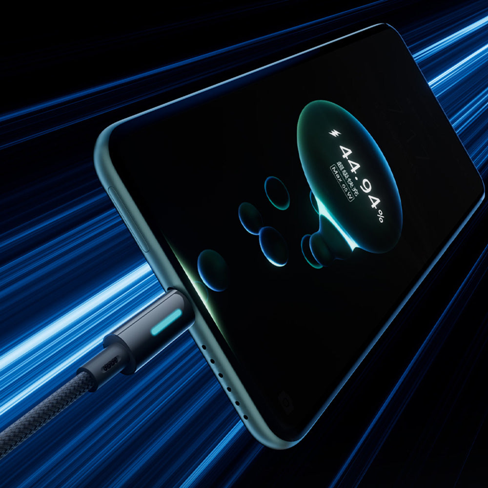 Cavo Dati e Ricarica USB-A - USB-C Baseus Lit Button Control, 100W, 2m, Nero P10379002121-01