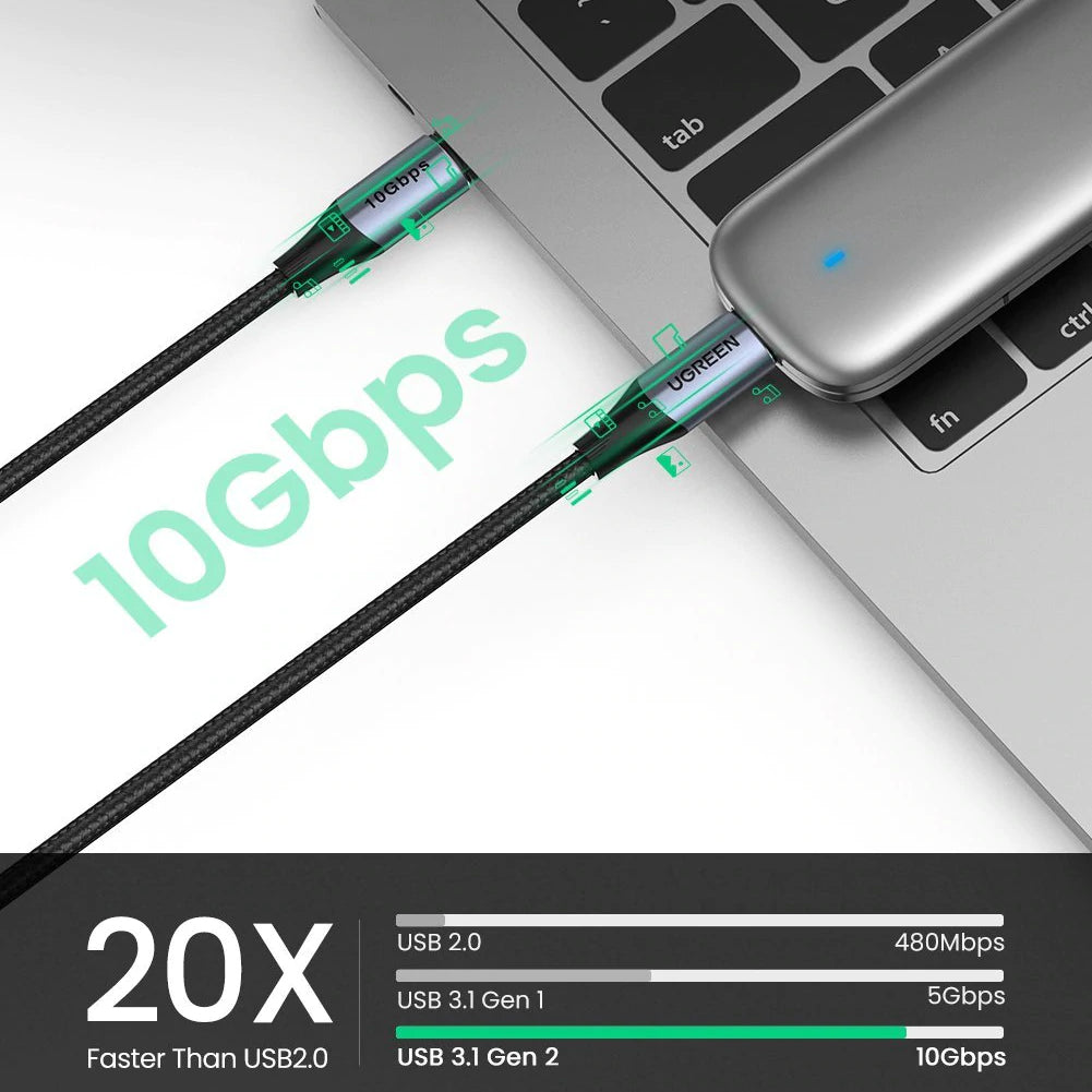Cavo dati e ricarica USB-C - USB-C UGREEN US355, 100W, 1m, nero