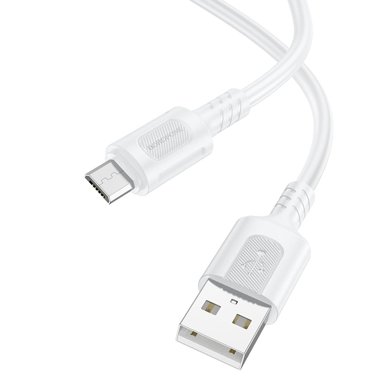 Cavo dati e ricarica USB-A - microUSB Borofone BX111 Feliz, 18W, 1m, bianco
