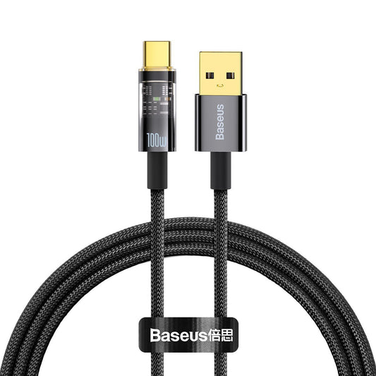 Cavo dati e ricarica da USB-A a USB-C Baseus Explorer, 100W, 1m, nero CATS000201