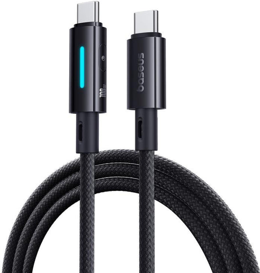 Cavo Dati e Ricarica USB-C - USB-C Baseus Lit Button Control, 100W, 1m, Nero P10379000121-00