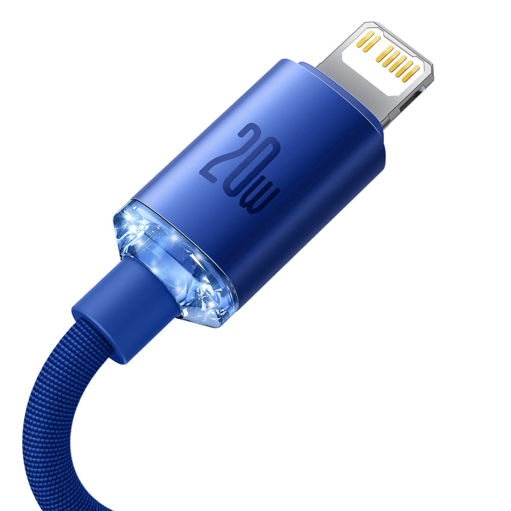 Cavo Dati e Ricarica USB-C - Lightning Baseus Crystal Shine Series, 20W, 1.2m, Blu CAJY000203
