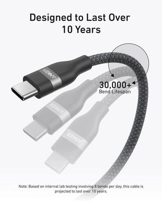 Cavo Dati e Ricarica USB-C - USB-C Anker, 240W, 0.9m, Nero A82E2H11