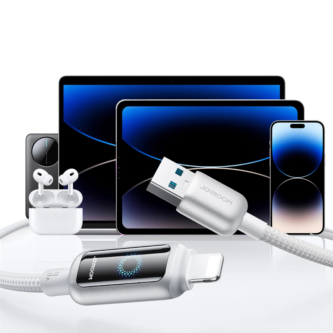 Cavo Dati e Ricarica USB-A - Lightning Joyroom S-A55 StarFlight Display, 18W, 1.2m, Bianco