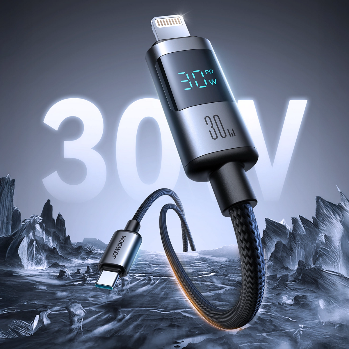 Cavo Dati e Ricarica USB-C - Lightning Joyroom S-A16 Pro Prism Display, 30W, 1.2m, Nero