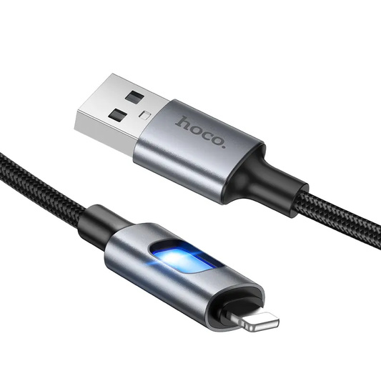 Cavo Dati e Ricarica USB-A - Lightning HOCO U144 Led, 18W, 1.2m, Nero