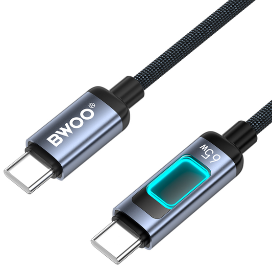 Cavo Dati e Ricarica USB-C - USB-C BWOO X324CC Display, 65W, 1m, Nero