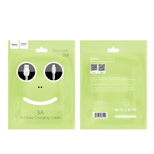 Cavo Dati e Ricarica USB-A - USB-C HOCO X13 Easy, 18W, 1m, Nero