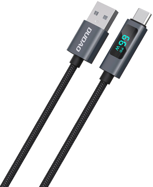 Cavo Dati e Ricarica USB-A - USB-C Dudao L7T Display, 66W, 1m, Nero