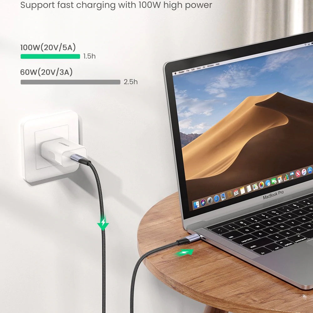 Cavo dati e ricarica USB-C - USB-C UGREEN US355, 100W, 1m, nero