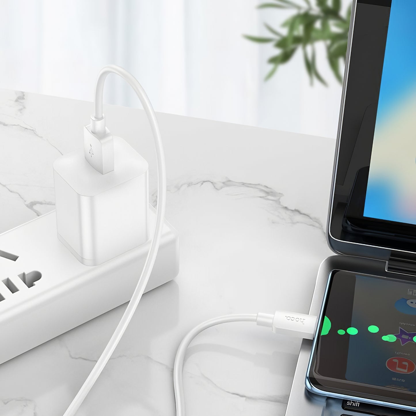 Cavo Dati e Ricarica USB-A - USB-C HOCO X96, 27W, 1m, Bianco