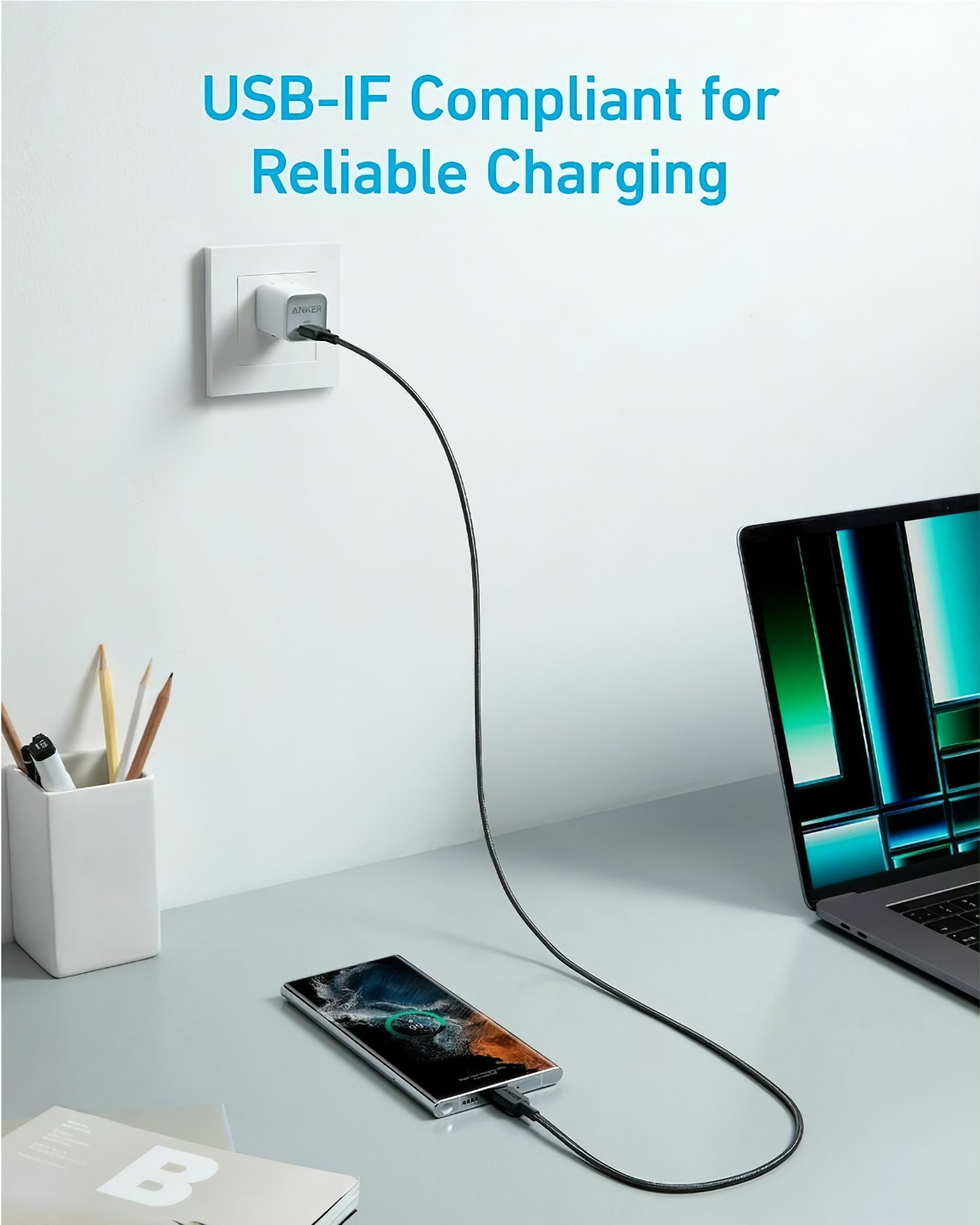 Cavo Dati e Ricarica USB-C - USB-C Anker 322, 60W, 1.8m, Nero A81F6G11