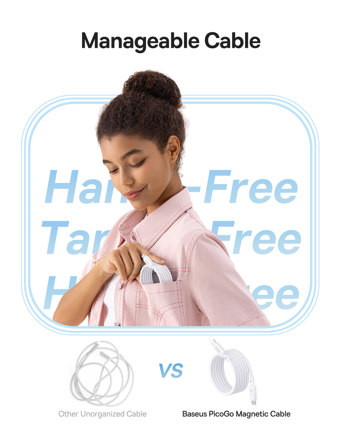 Cavo Dati e Ricarica USB-C - USB-C Baseus PicoGo, 240W, 1m, Bianco P10376800211-00