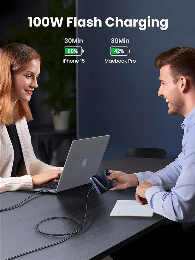 Cavo Dati e Ricarica USB-C - USB-C UGREEN L512, 100W, 3m, Grigio