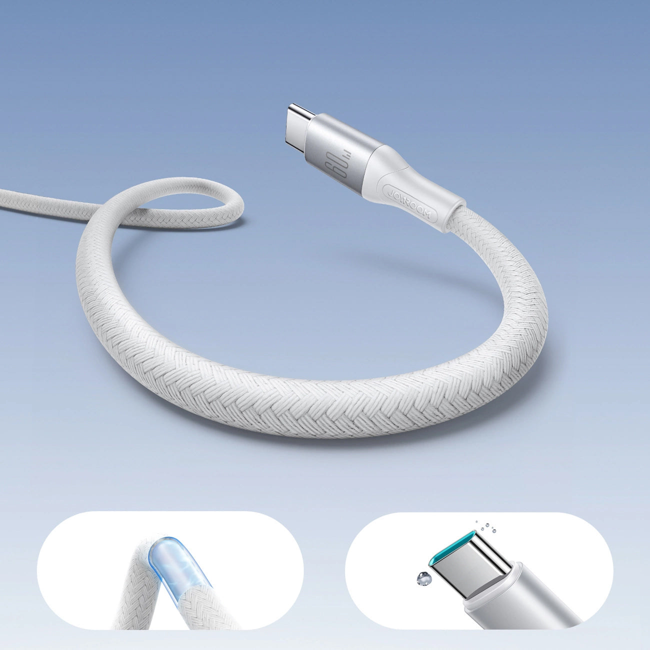 Cavo Dati e Ricarica USB-C - USB-C Joyroom S-A28 Flash, 60W, 1m, Bianco