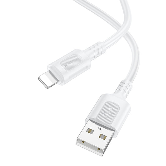 USB-A to Lightning Data and Charging Cable Borofone BX111 Feliz, 18W, 1m, White