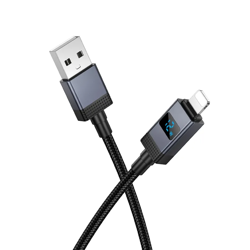 Cavo Dati e Ricarica USB-A - Lightning HOCO X118 Display, 12W, 1m, Nero