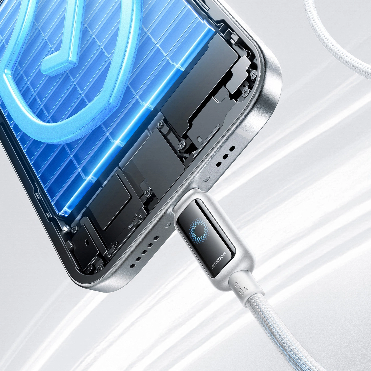 Cavo Dati e Ricarica USB-A - Lightning Joyroom S-A55 StarFlight Display, 18W, 1.2m, Bianco