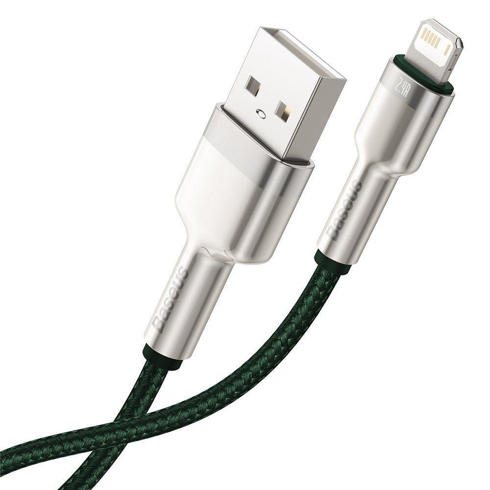 Cavo Dati e Ricarica USB-A - Lightning Baseus Cafule Metal Series, 18W, 1m, Verde CALJK-A06