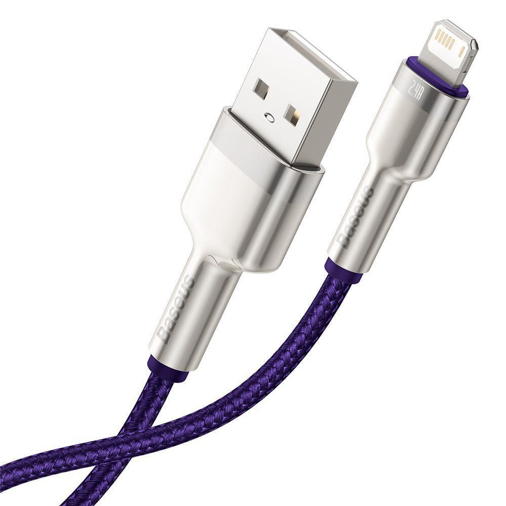 Cavo dati e ricarica USB-A - Lightning Baseus Cafule Metal Series, 18W, 1 m, viola CALJK-A05