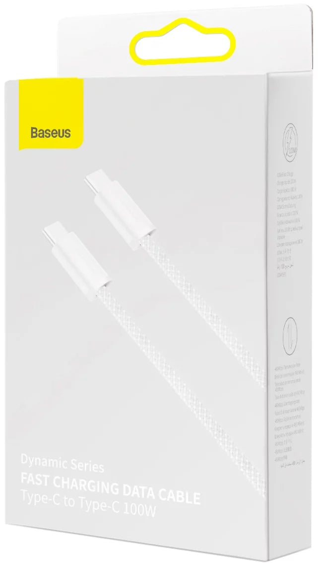 Cavo dati e ricarica USB-C - USB-C Serie Baseus Dynamic, 100W, 1m, bianco CALD000202