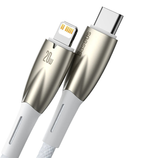 Cavo di ricarica e dati USB-C - Lightning della serie Baseus Glimmer, 20W, 1m, bianco CADH000002