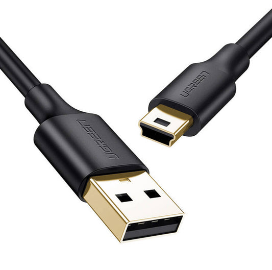 Cavo USB-A - miniUSB per dati e ricarica UGREEN US132, 18W, 1m, nero