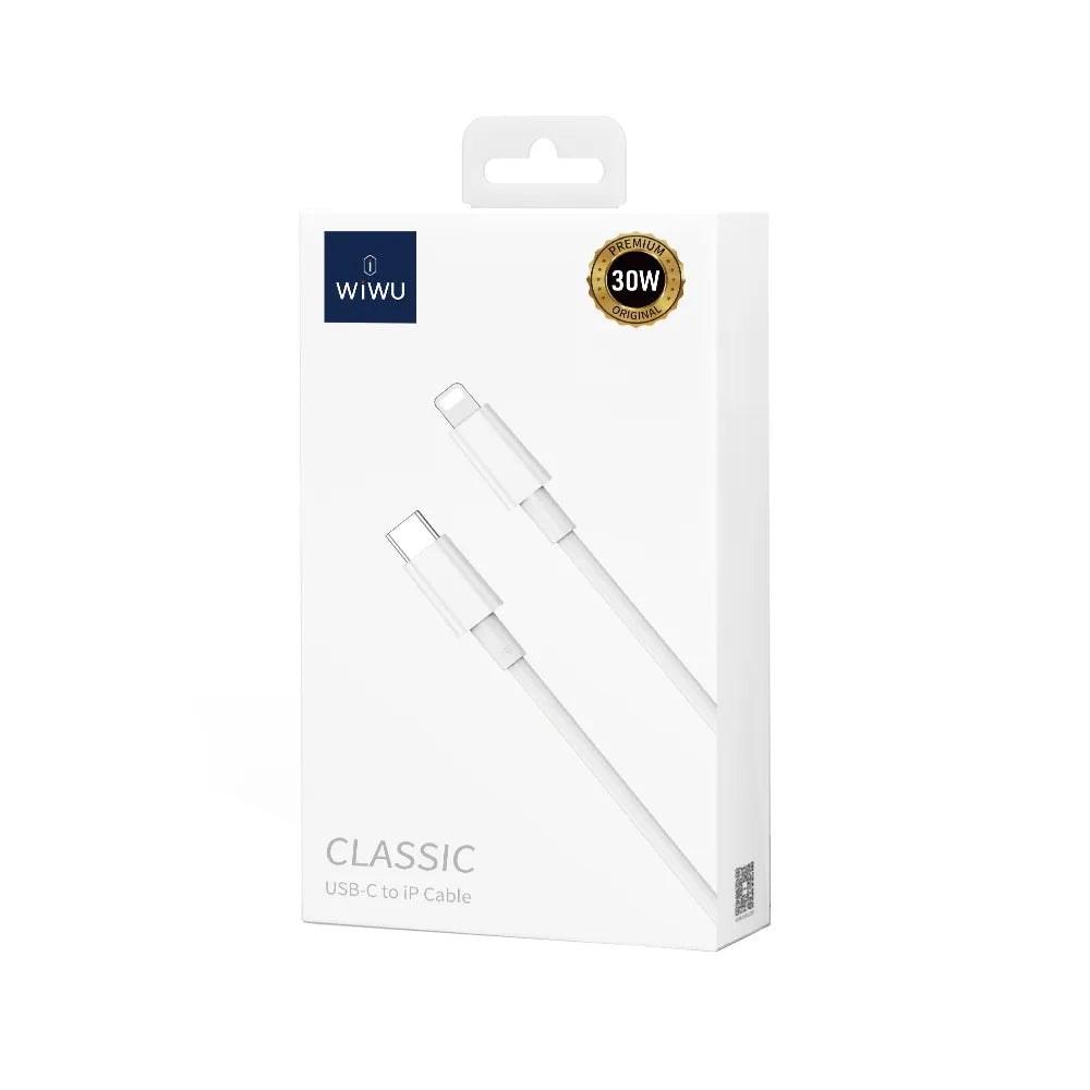 Cavo Dati e Ricarica USB-C - Lightning WiWu Wi-C008, 30W, 1.2m, Bianco