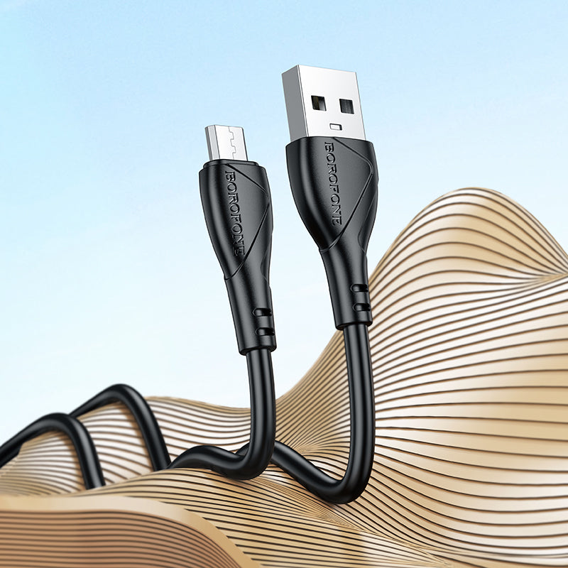 Cavo Dati e Ricarica USB-A - microUSB Borofone BX121 Energy, 18W, 1m, Nero