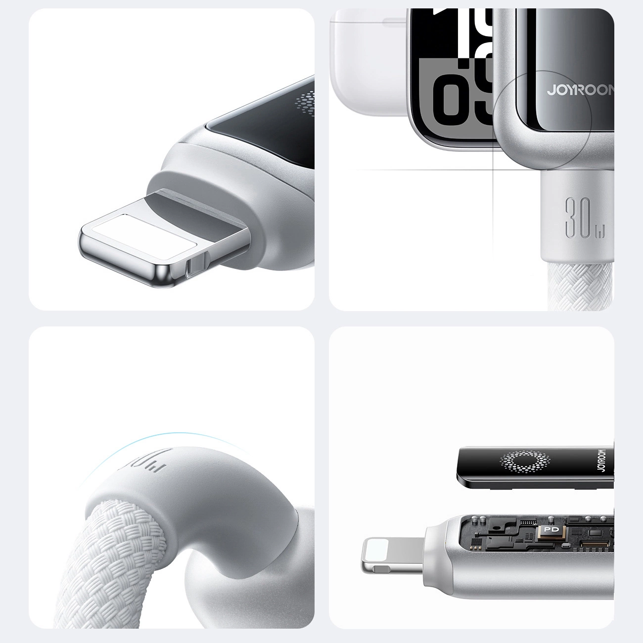 Cavo Dati e Ricarica USB-C - Lightning Joyroom S-A55 StarFlight Display, 30W, 1.2m, Bianco