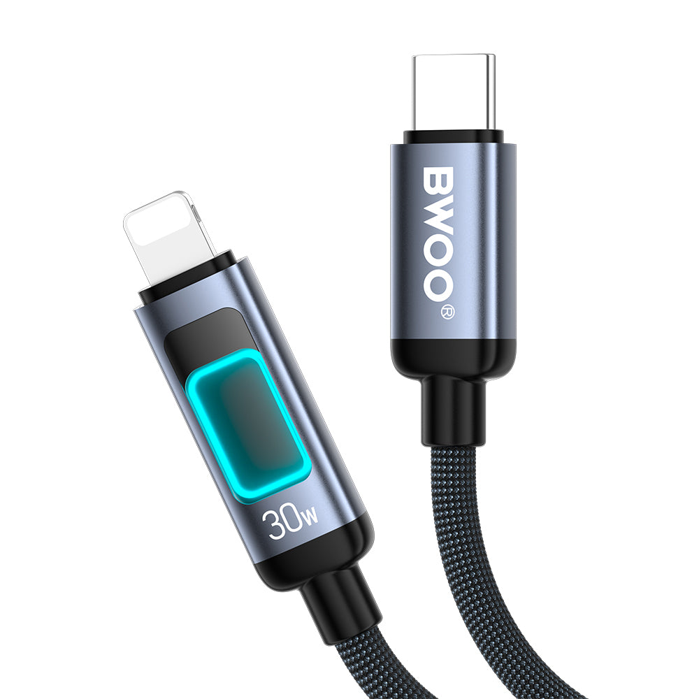Cavo Dati e Ricarica USB-C - Lightning BWOO X324CL Display, 30W, 1m, Nero