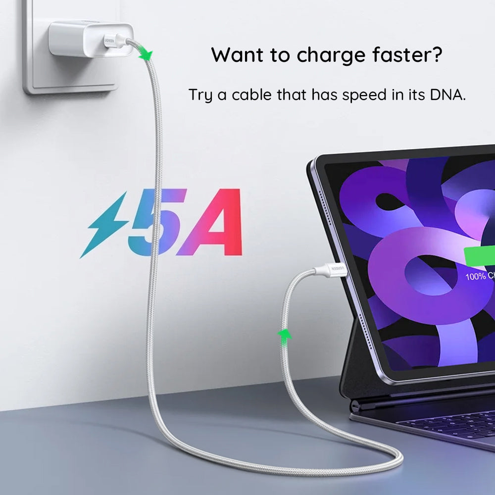 Cavo Dati e Ricarica USB-C - USB-C UGREEN L502, 100W, 1m, Arancione