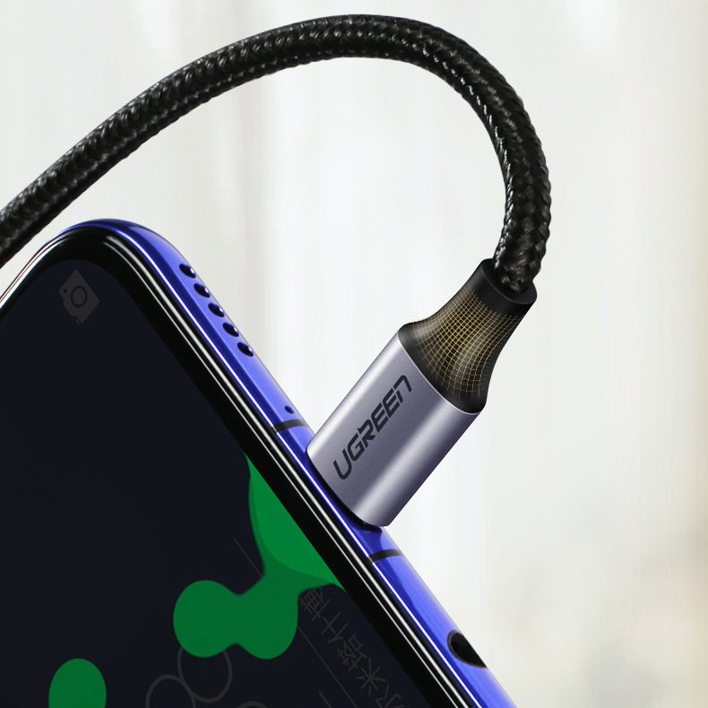 Cavo Dati e Ricarica USB-C - USB-C UGREEN US255 Angled, 60W, 1m, Grigio