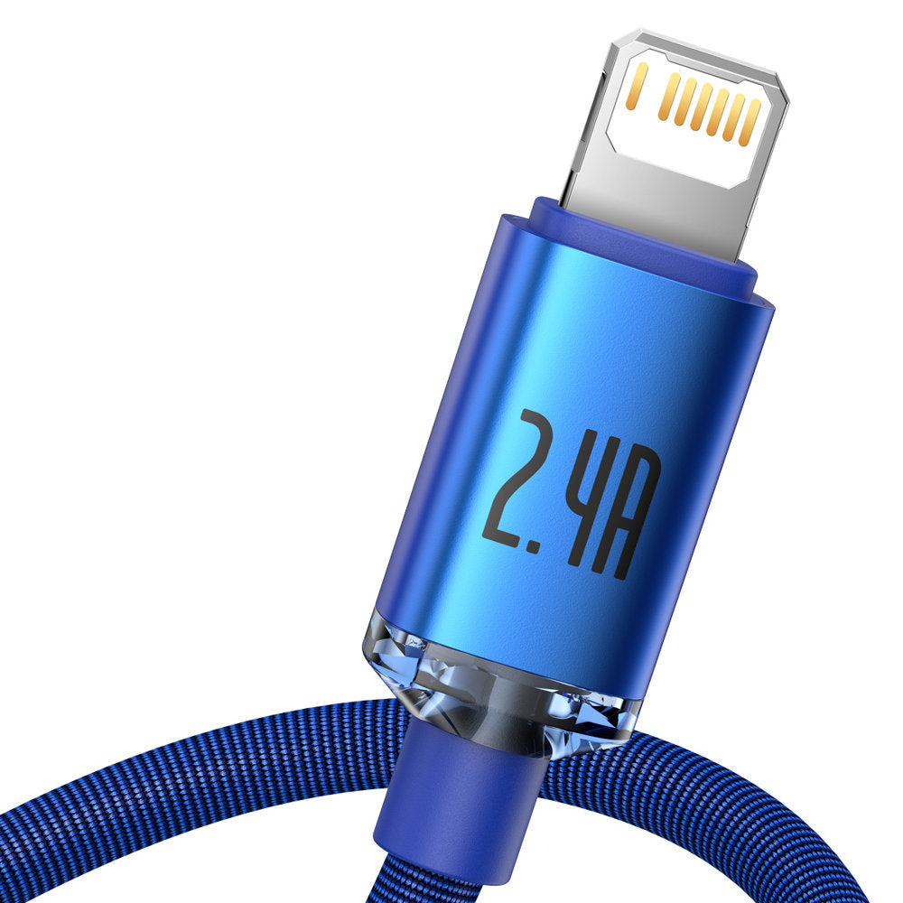 Cavo Dati e Ricarica USB-A - Lightning Baseus Crystal Shine Series, 18W, 1.2m, Blu CAJY000003