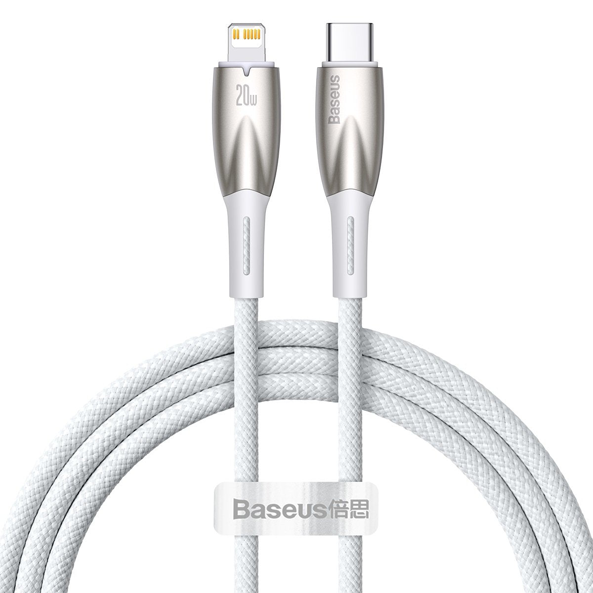 Cavo di ricarica e dati USB-C - Lightning della serie Baseus Glimmer, 20W, 1m, bianco CADH000002