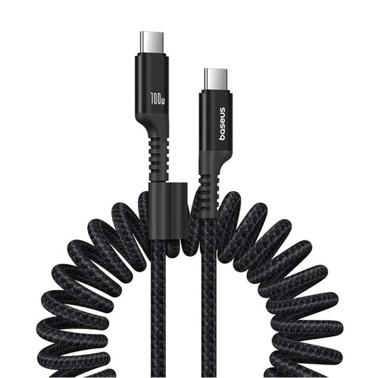 Cavo Dati e Ricarica USB-C - USB-C Baseus Fish Eye Spring, 100W, 1m, Nero P10320203111-00