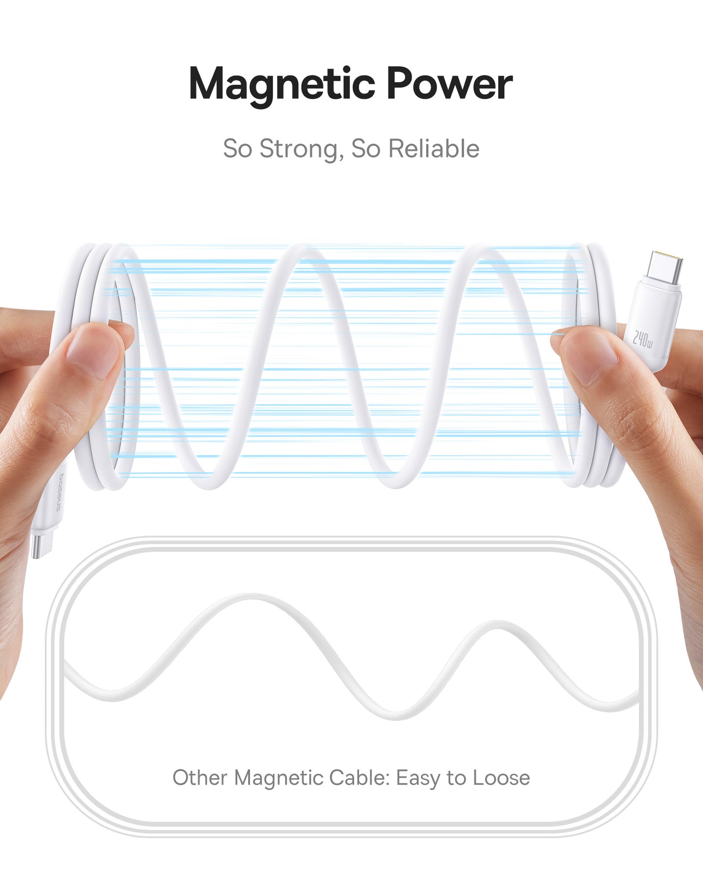 Cavo Dati e Ricarica USB-C - USB-C Baseus PicoGo, 240W, 1m, Bianco P10376800211-00