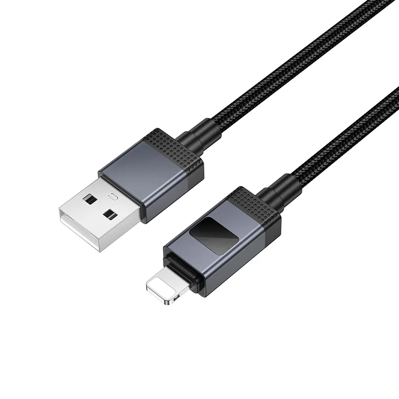 Cavo Dati e Ricarica USB-A - Lightning HOCO X118 Display, 12W, 1m, Nero