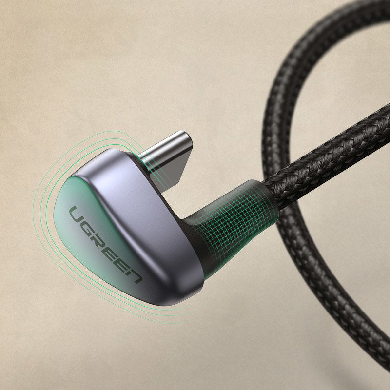 Cavo dati e ricarica USB-A - USB-C UGREEN US311 angolato, 18W, 1m, grigio