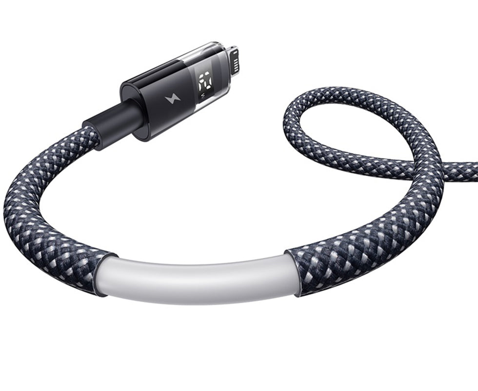 USB-A to Lightning Baseus Display 2 Data and Charging Cable, 18W, 2m, Black P10382700121-01