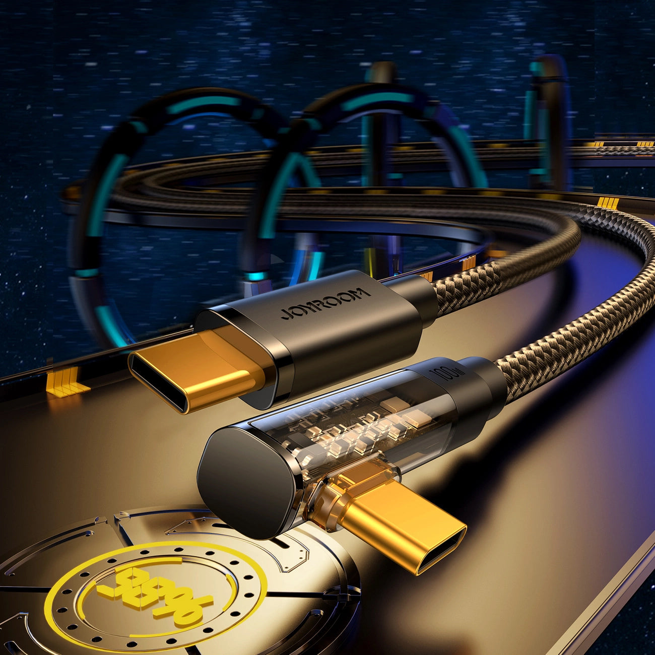 Cavo Dati e Ricarica USB-C - USB-C Joyroom S-CC100A6 Angled, 100W, 1.2m, Nero