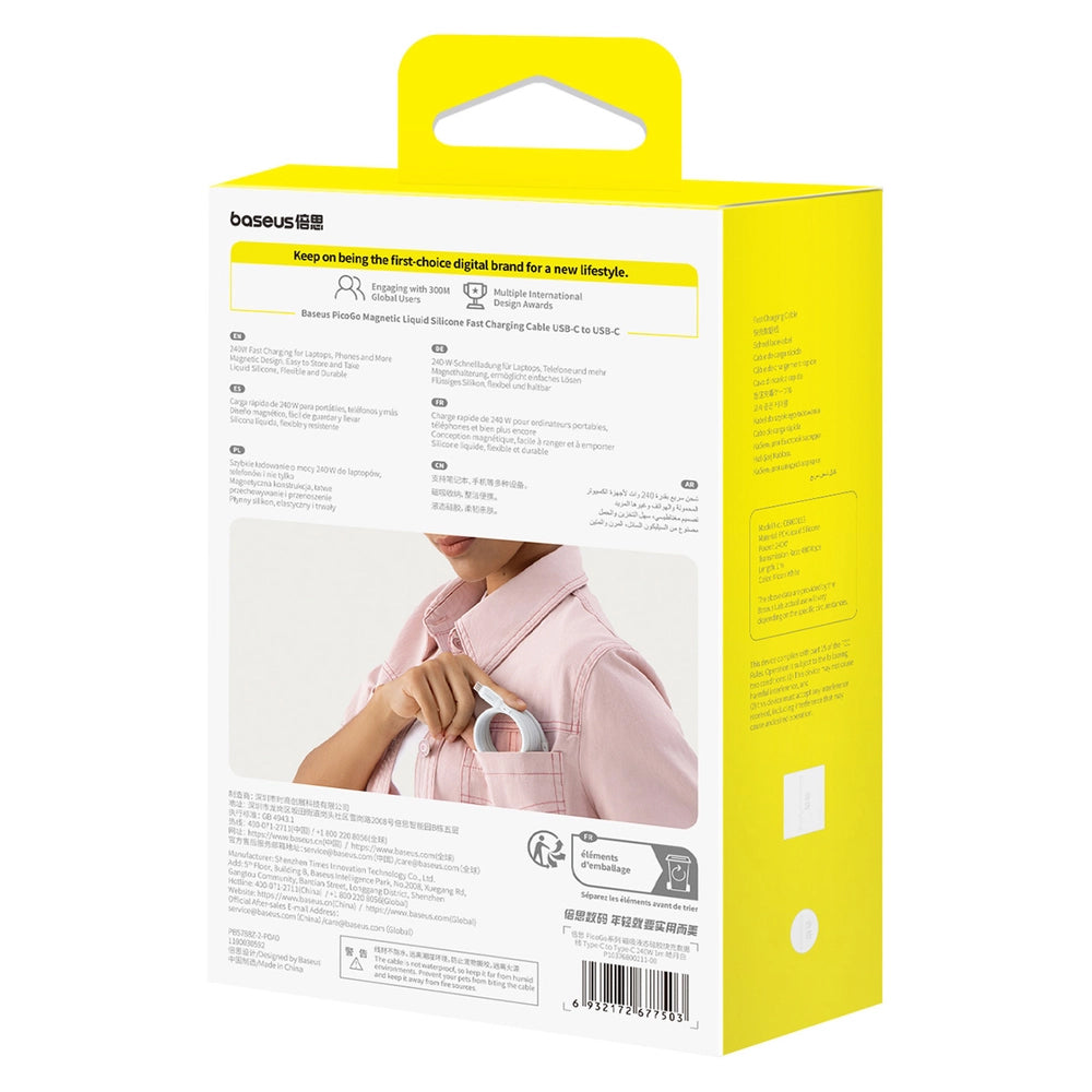 Cavo Dati e Ricarica USB-C - USB-C Baseus PicoGo, 240W, 1m, Bianco P10376800211-00