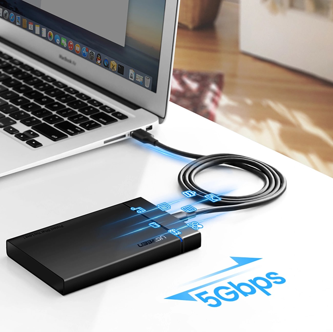 Cavo Dati e Ricarica USB-A - USB-C UGREEN US184, 18W, 0.5m, Nero