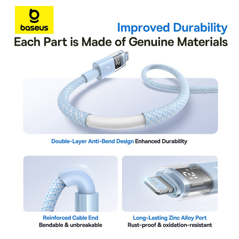 Cavo Dati e Ricarica USB-A - Lightning Baseus Display 2, 12W, 1m, Blu P10382700311-00