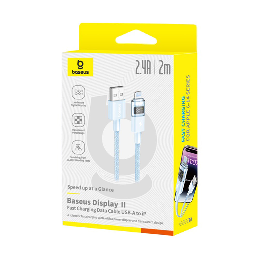 Cavo Dati e Ricarica USB-A - Lightning Baseus Display 2, 12W, 2m, Blu P10382700311-01