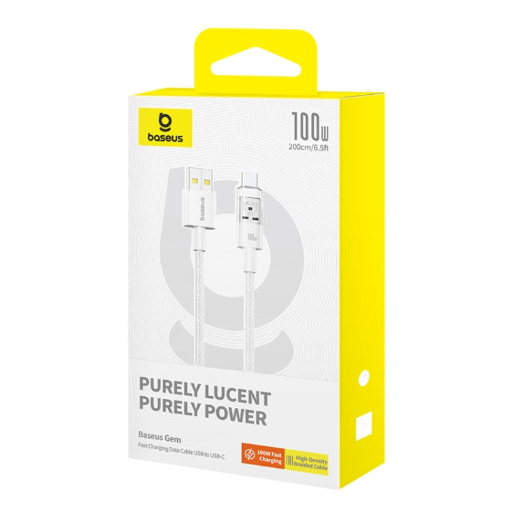 Cavo Dati e Ricarica USB-A - USB-C Baseus Gem, 100W, 2m, Bianco P10373002211-01